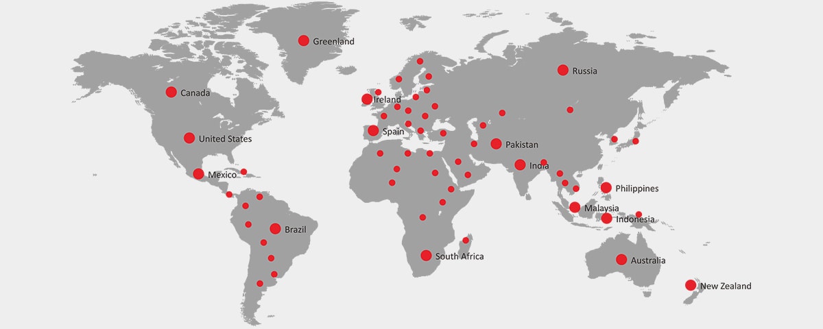 乐鱼在线官网新材出口业务地图